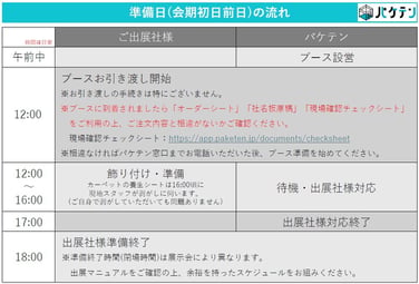 設営日スケジュール